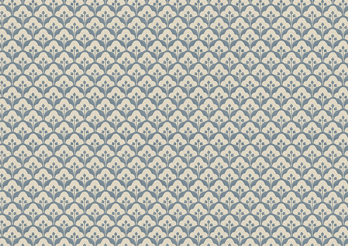 Trellis Prints, Scallop and Bud Raffs Blue - Made to Measure Curtains - Image 8